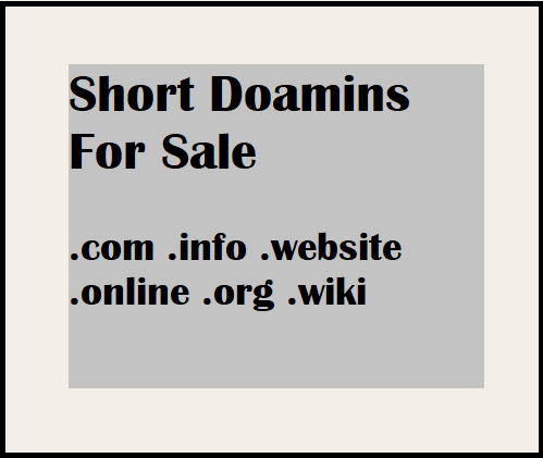 Short Domains for Sale